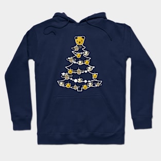 Sooty Christmas Tree White Silhouette Hoodie